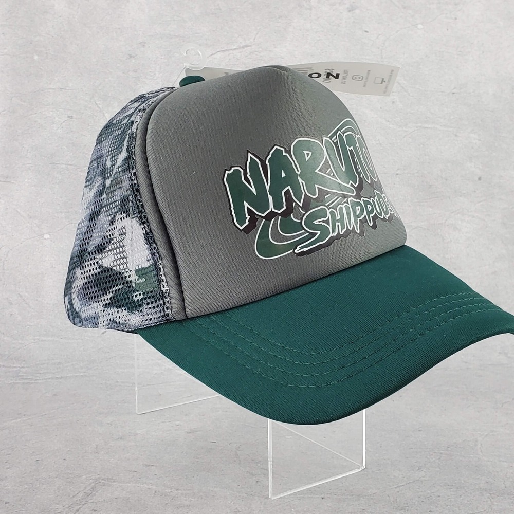 Naruto Trucker Hat Shippuden Anime Reason Snapback One Size Cap Gray Green